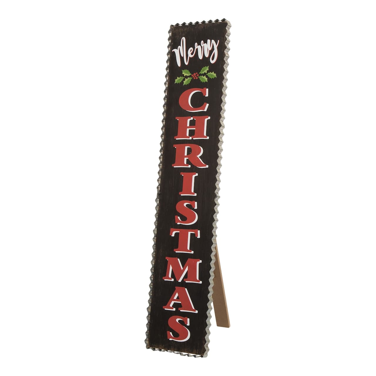 Glitzhome&#xAE; 3ft. Black Wooden Christmas Porch Sign
